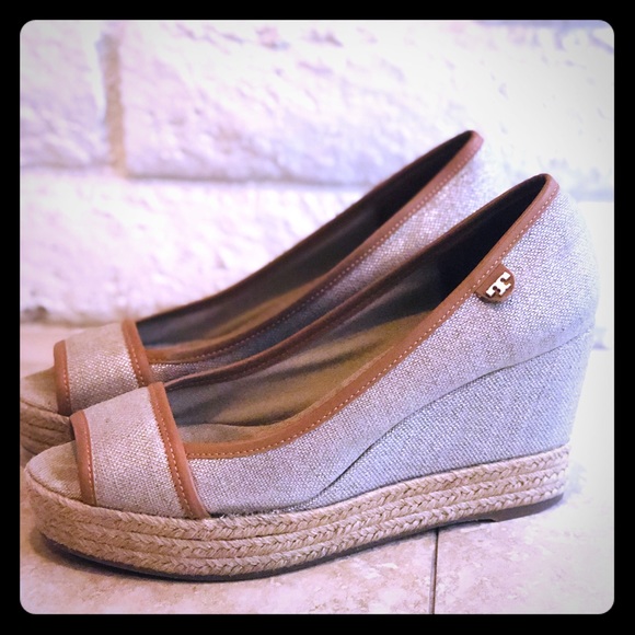 Tory Burch Shoes - Tory Burch linen wedges size 39